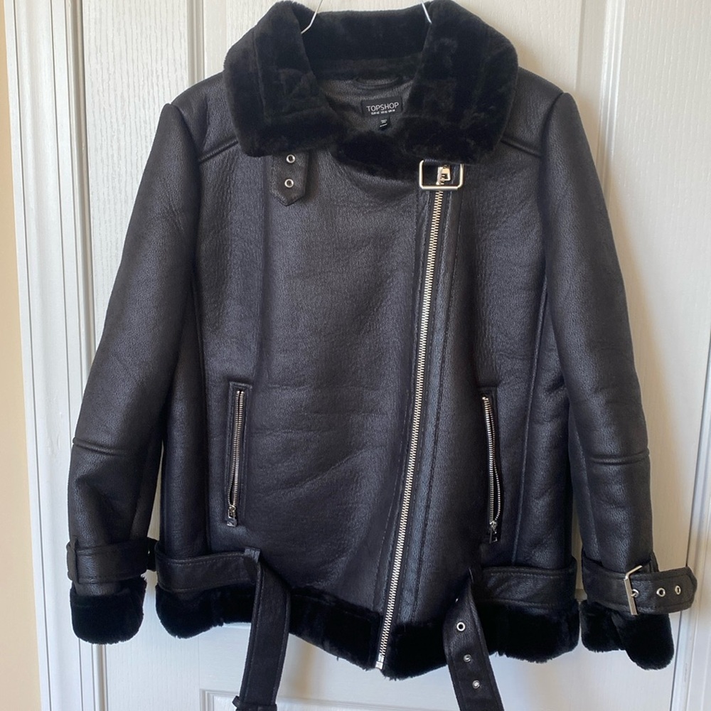 Winter coat by top shop size 10 us. 100% polyester